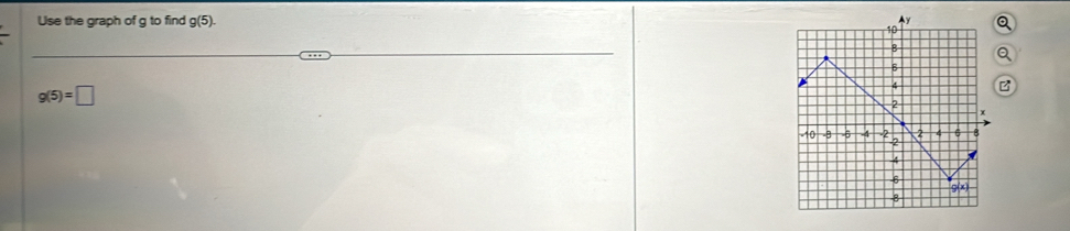 Use the graph of g to find g(5). a
g(5)=□