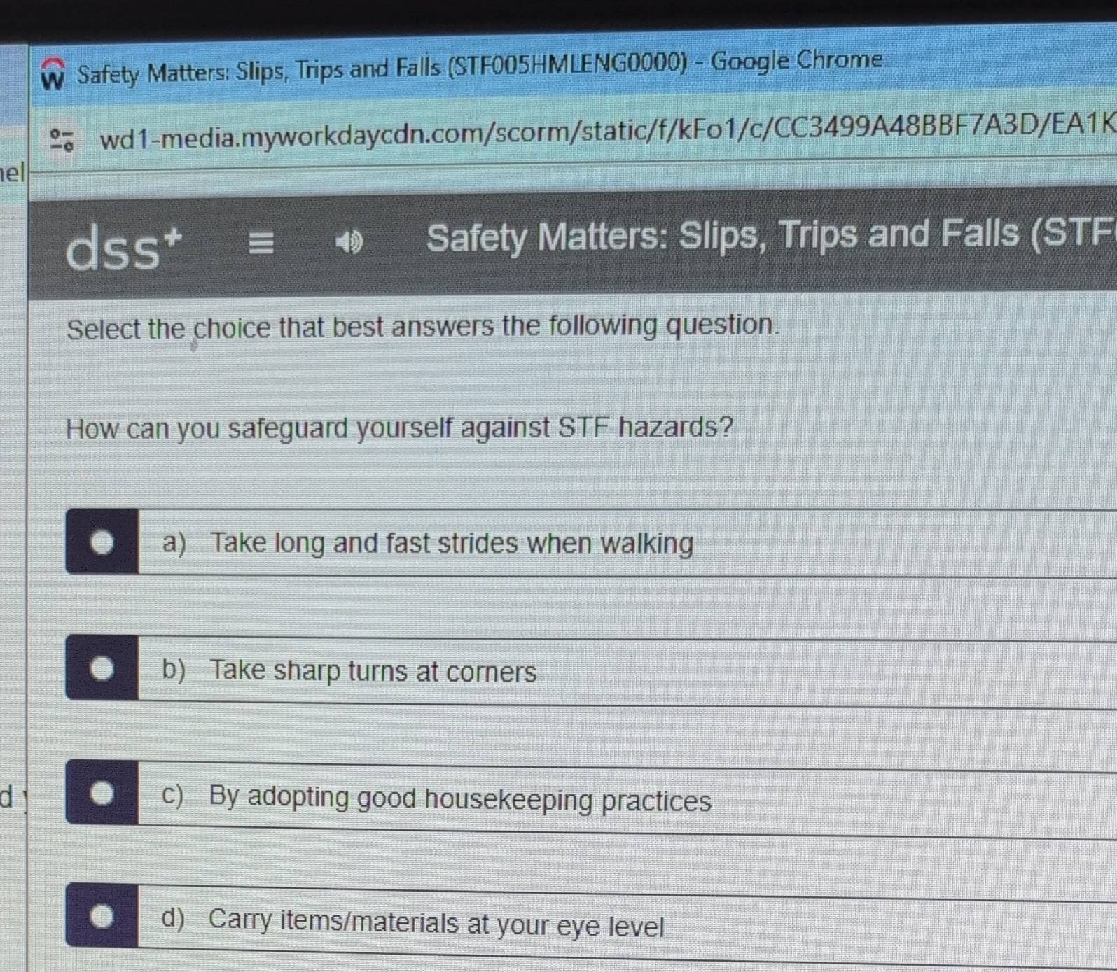 Solved: Safety Matters: Slips, Trips and Falls (STF005HMLENG0000 ...