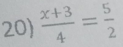  (x+3)/4 = 5/2 