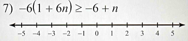 -6(1+6n)≥ -6+n