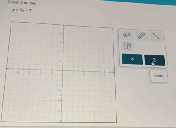 Graph the line.
y=3x-7
× 
Undo