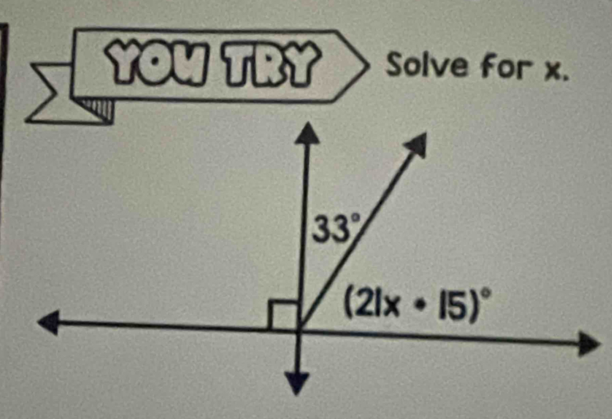 YOu TRY Solve for x.