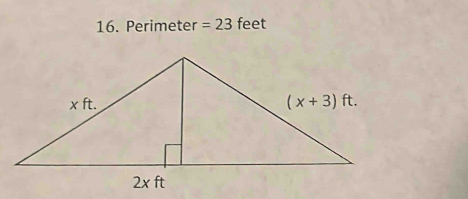 Perimeter =23 feet