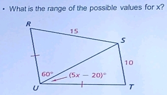 What is the range of the possible values for x?