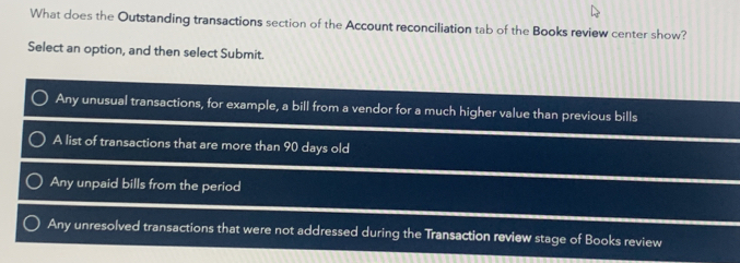 Solved: What does the Outstanding transactions section of the Account ...