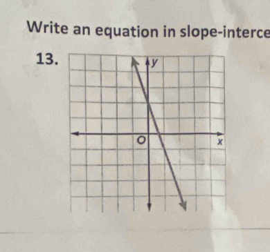 Write an equation in slope-interce 
13.