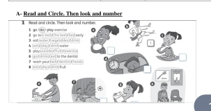 A- Read and Circle. Then look and number