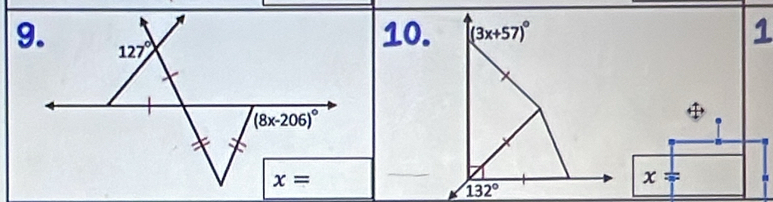 10
1
x=
132°