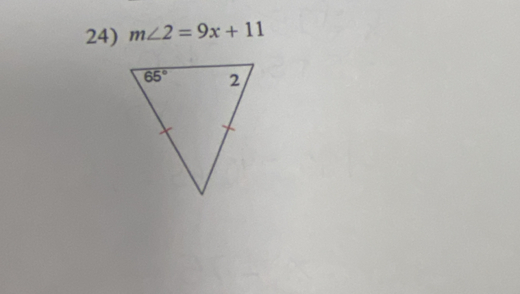 m∠ 2=9x+11