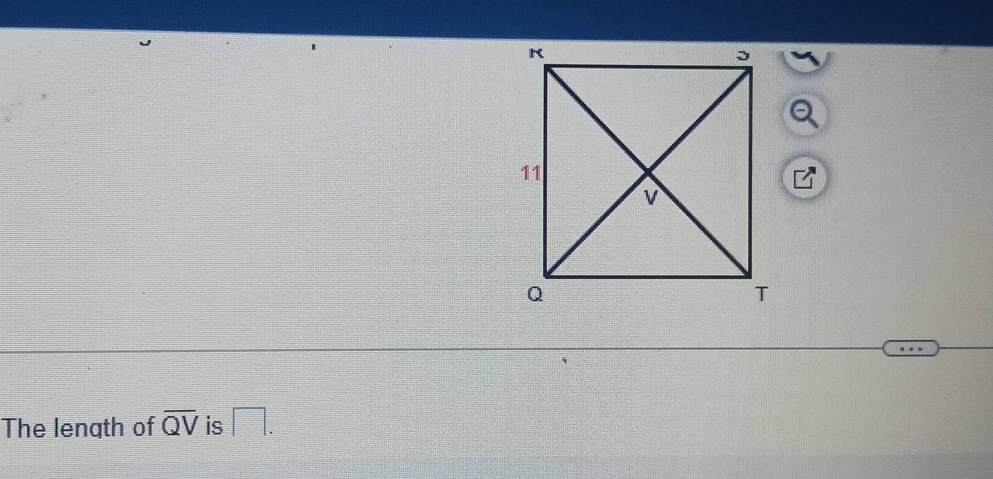 The length of overline QV is □.