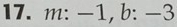 m: −1, b: − ^·  2