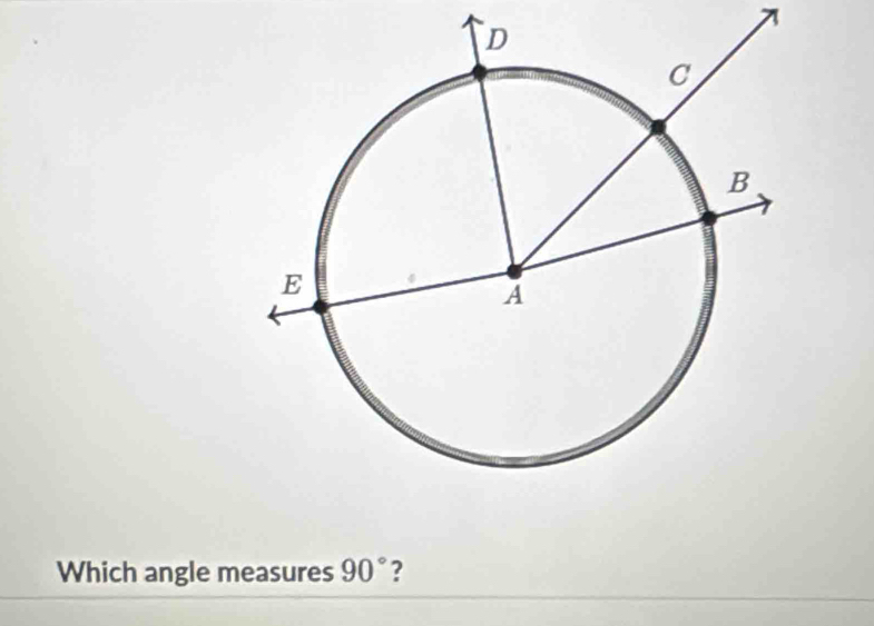 Which angle measures 90° ?