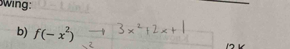 wing: 
b) f(-x^2)