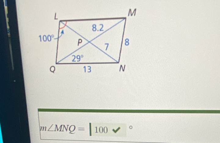 ν
m∠ MNQ=|100 v°