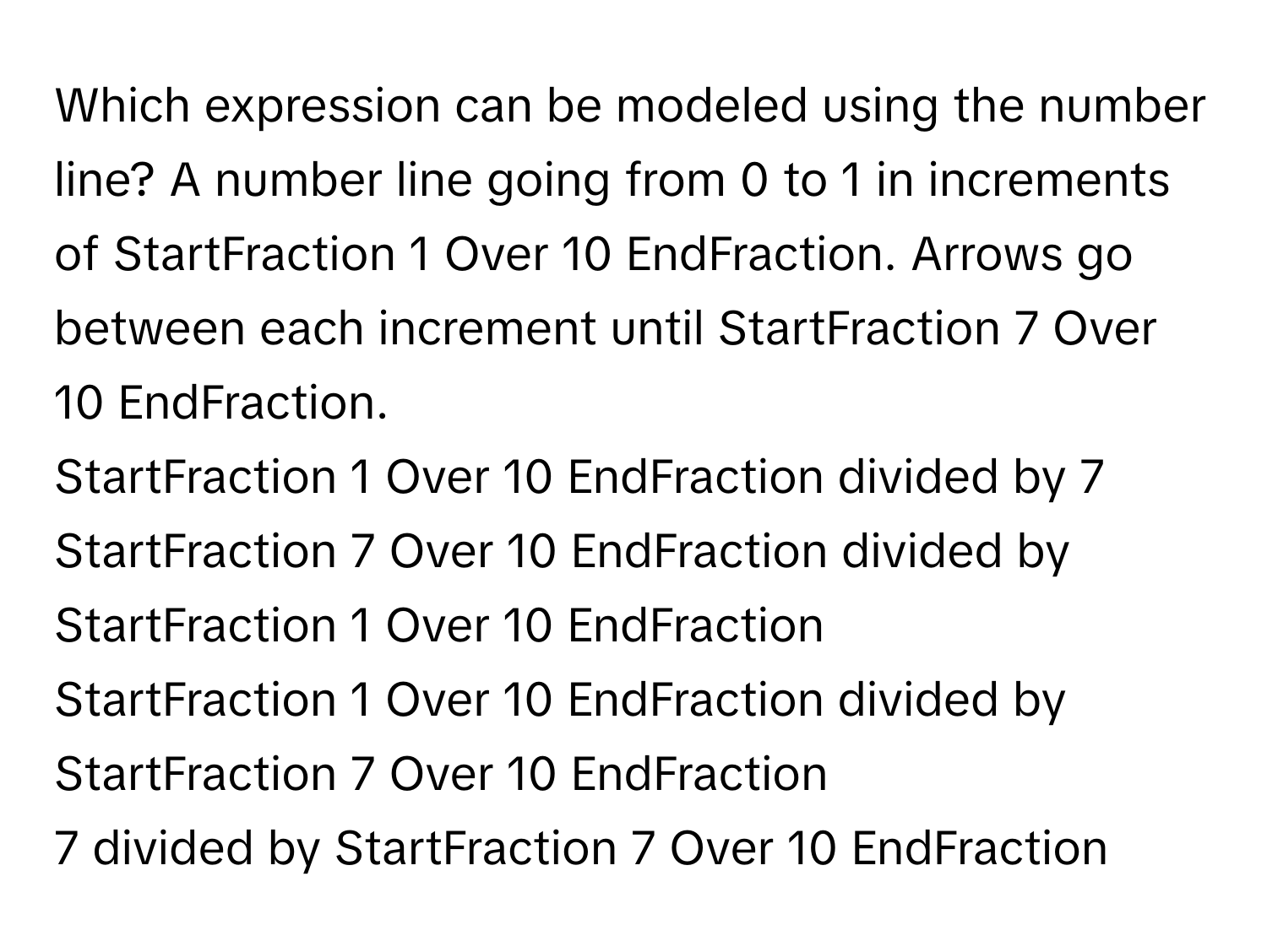 Solved: Which expression can be modeled using the number line? A number ...