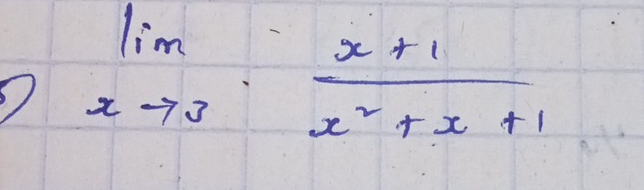 limlimits _xto 3 (x+1)/x^2+x+1 