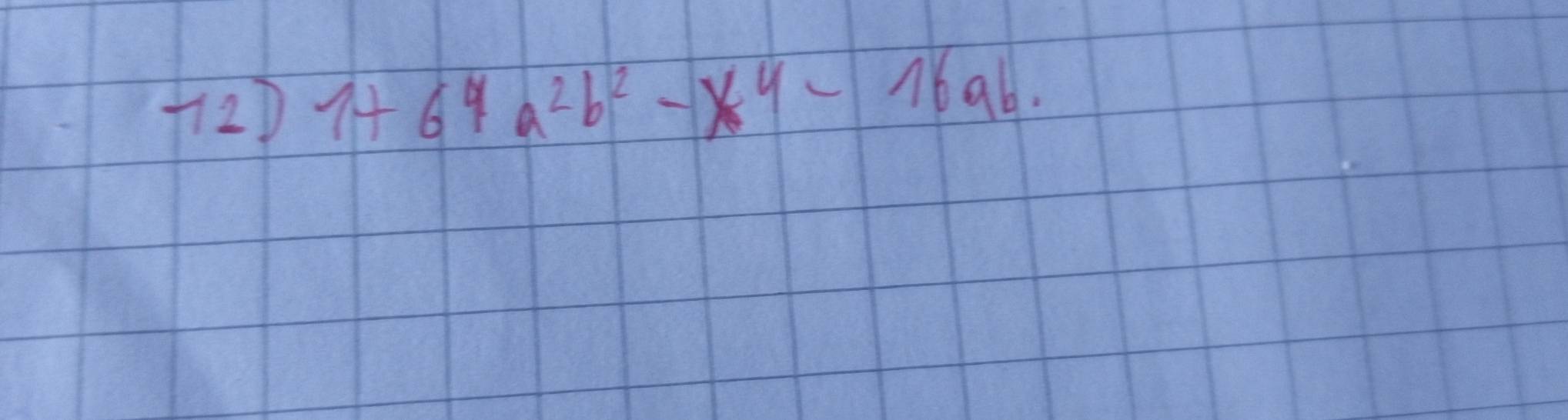 +12D 1+64a^2b^2-x^4-169b.