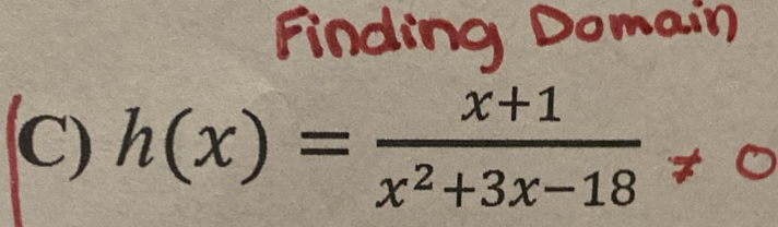 h(x) = x²+3x-18 ≠ c