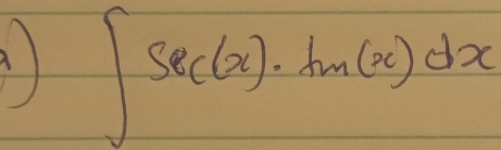 ∈t sec (x)· ln (x)dx