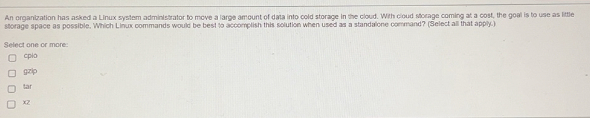 Solved: An organization has asked a Linux system administrator to move ...