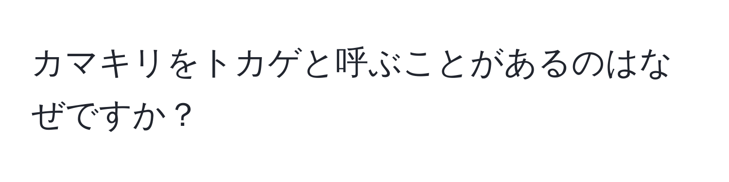 カマキリをトカゲと呼ぶことがあるのはなぜですか？