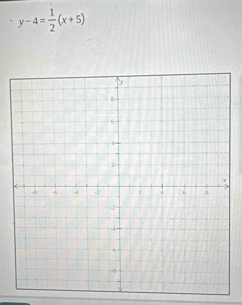 y-4= 1/2 (x+5)