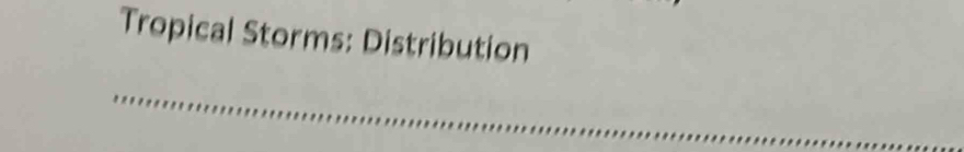 Tropical Storms: Distribution 
_
