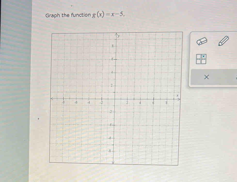 Graph the function g(x)=x-5. 
×