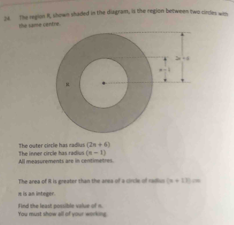 Solved: The region R, shown shaded in the diagram, is the region ...