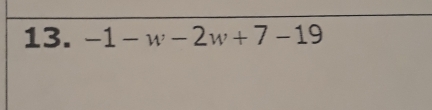 -1-w-2w+7-19