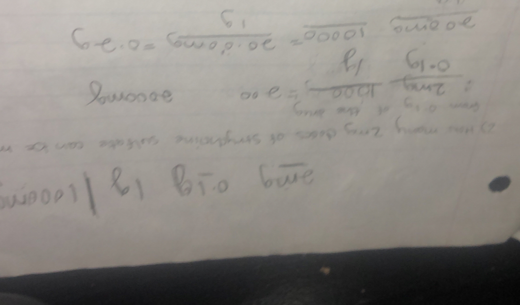 6e· 0=6 61/640.0e =overline 0001 sieoe -451
Pouonce
ooe=frac f_1ooc1frac G_1-0GMT
a a vn aenes musortats so soep fur haow monl? 
:000l8) bī0 buīè