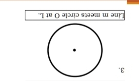 Line m meets circle O at L.