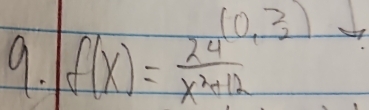 (0, 7/2 )
9. f(x)= 24/x^2+12 