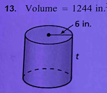 Volume =1244 in.