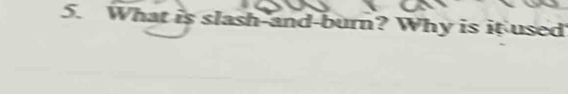 What is slash-and-burn? Why is it used