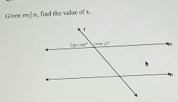 Given mparallel n find the value of x.