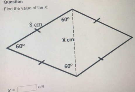 Question
x=□ cm