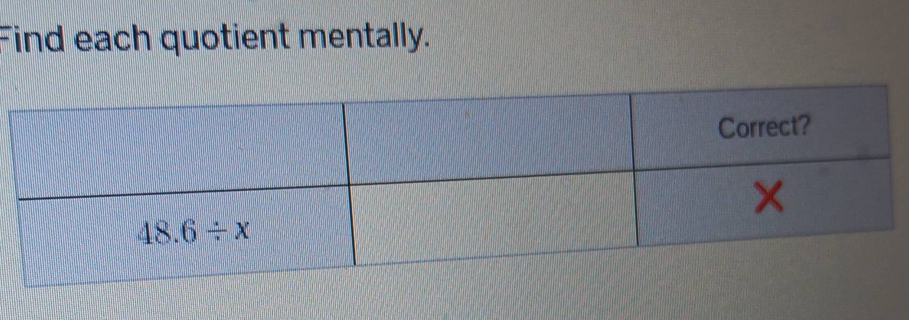 Find each quotient mentally.