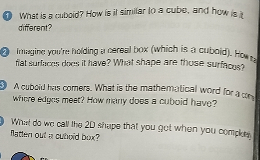 Solved: What is a cuboid? How is it similar to a cube, and how is it ...