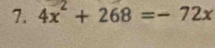 4x^2+268=-72x