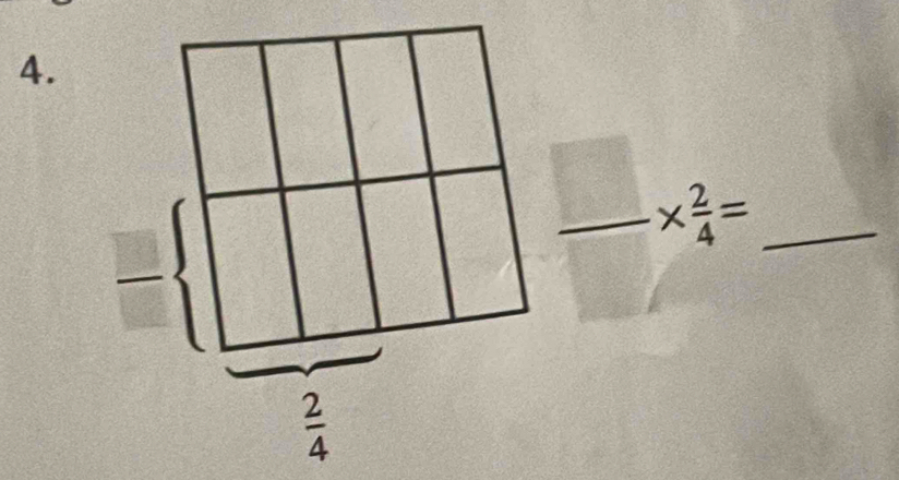  □ /□  *  2/4 = _ 
 2/4 