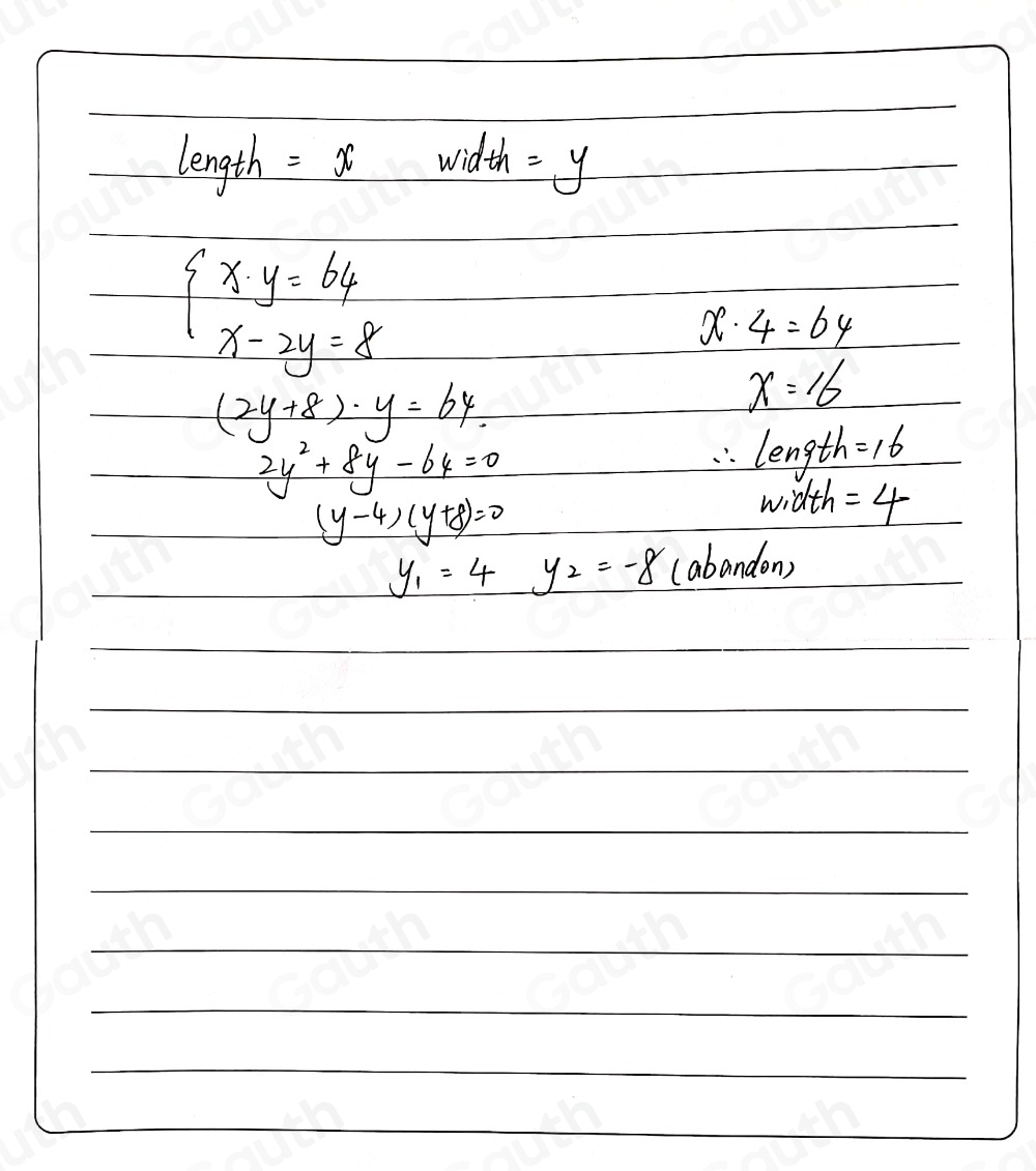 Solved: PROBLEM 1 THE AREA OF A RECTANGULAR WALL OF A BARN IS 64 SQUARE ...