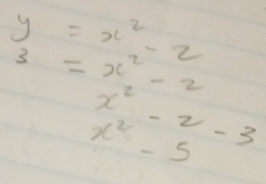 y=x^(2^3=x^2-2)
x^2 -2
-2-3
x^2-5