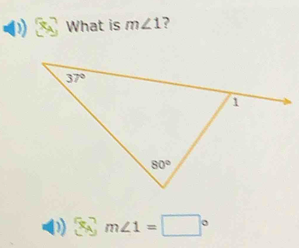 What is m∠ 1 ?
(1 x_5m∠ 1=□°