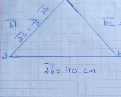 overline ab=40cm