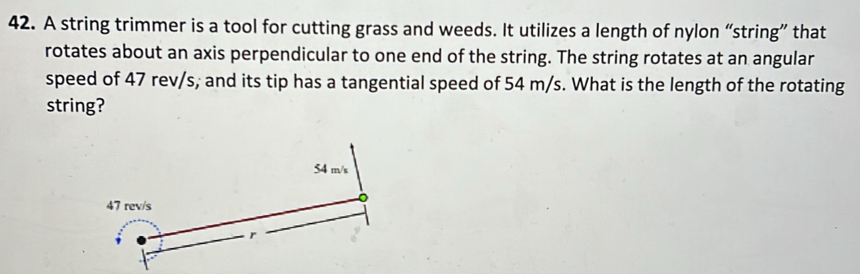 Solved: A string trimmer is a tool for cutting grass and weeds. It ...