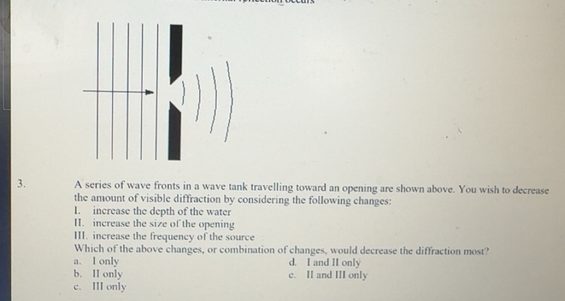 Solved: A series of wave fronts in a wave tank travelling toward an ...