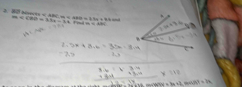 2. BD bisect m <480</tex>, m<480)=28x+86and
Find m