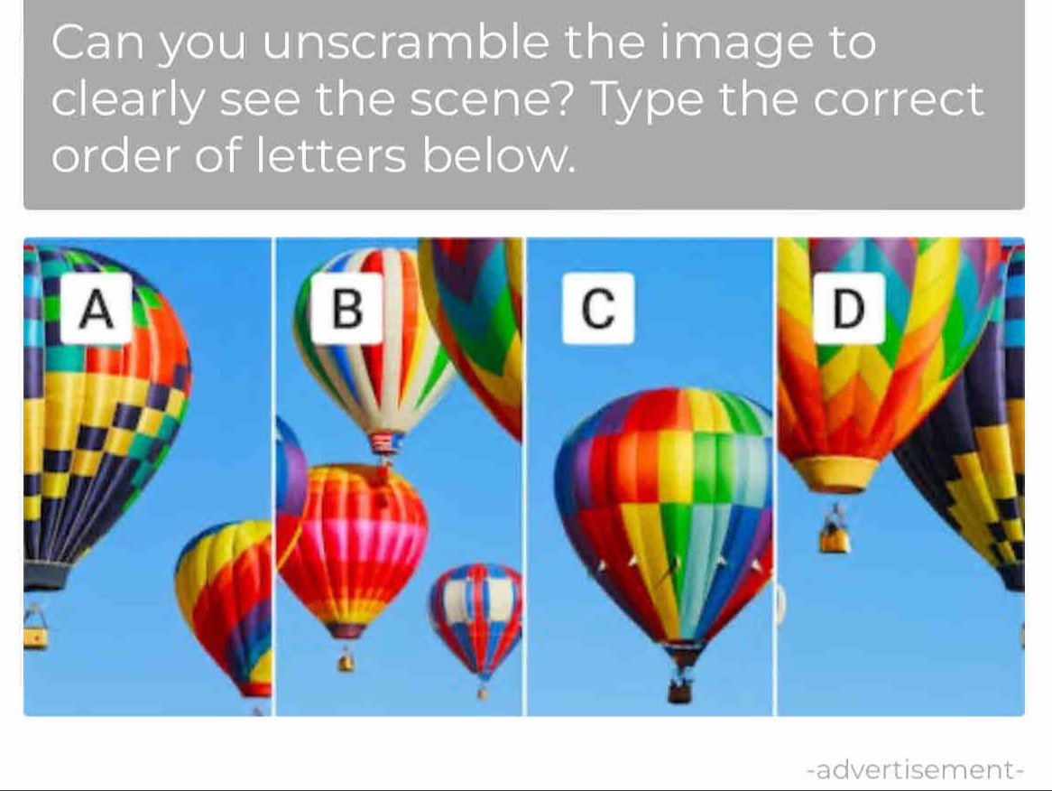Solved: Can you unscramble the image to clearly see the scene? Type the ...