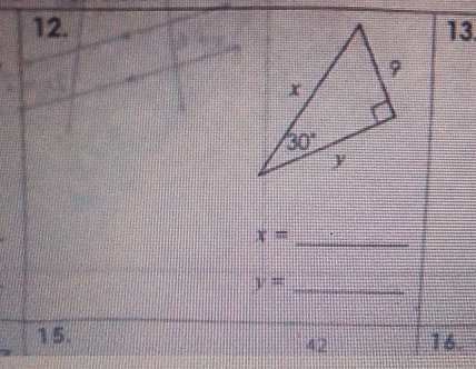 12.13
_ x=
_ y=
15. 16.
42